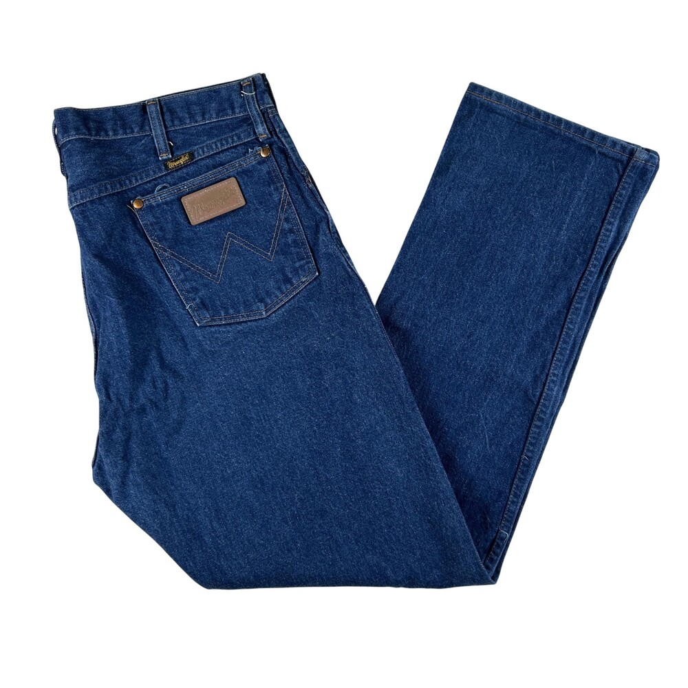 Vintage Wrangler Cowboy Cut Jeans Mens 38x32 13MWZ Straight Zip Fly USA Made 70s